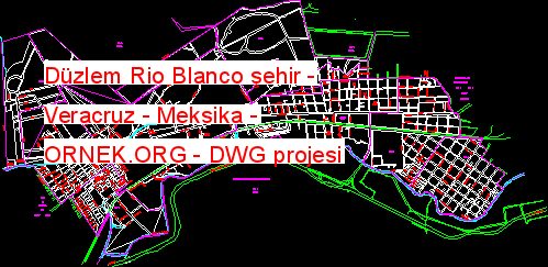 Düzlem Rio Blanco şehir - Veracruz - Meksika Autocad Çizimi