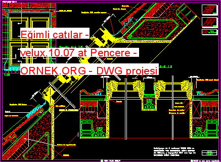 Eğimli çatılar - velux.10.07 at Pencere Autocad Çizimi