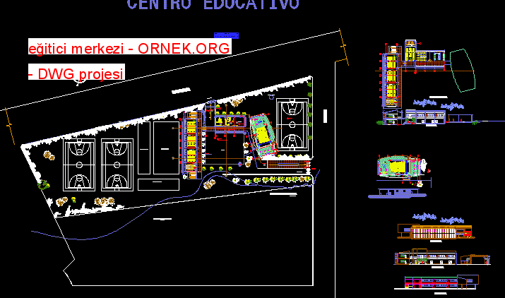 eğitici merkezi Autocad Çizimi