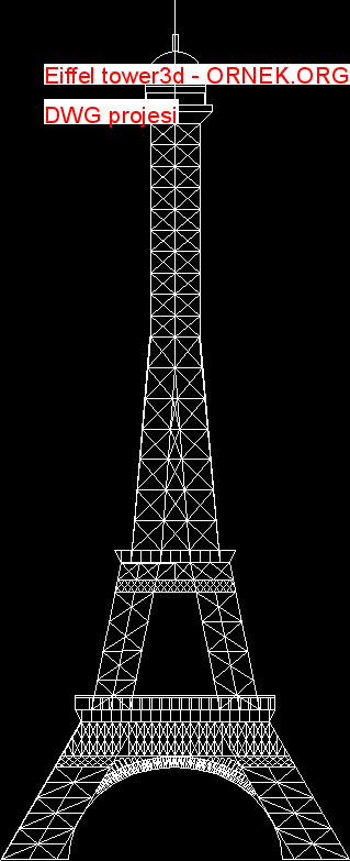 Eiffel tower3d Autocad Çizimi