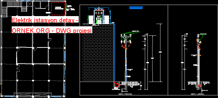 Elektrik istasyon detay Autocad Çizimi