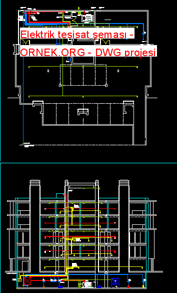 Elektrik tesisat şeması Autocad Çizimi