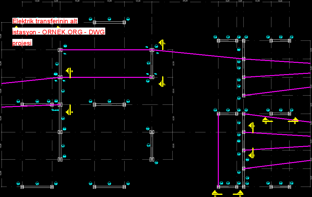 Elektrik transferinin alt istasyon Autocad Çizimi
