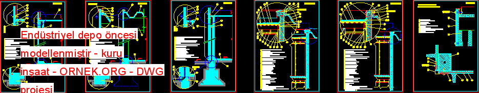 Endüstriyel depo öncesi modellenmiştir - kuru inşaat Autocad Çizimi