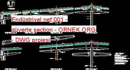 Endüstriyel nef 001 - güverte section Autocad Çizimi