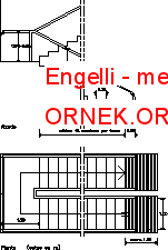 Engelli - merdiven Autocad Çizimi