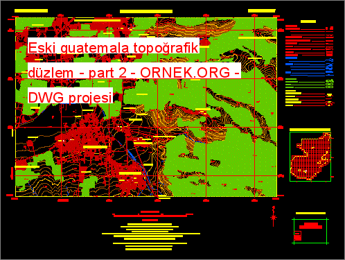 Eski guatemala topoğrafik düzlem - part 2 Autocad Çizimi