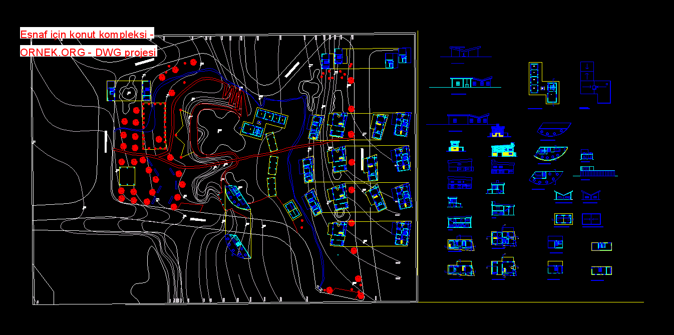 Esnaf için konut kompleksi Autocad Çizimi