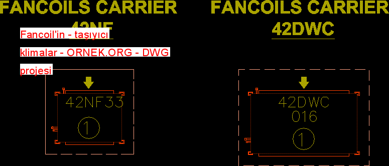 Fancoil'in - taşıyıcı klimalar Autocad Çizimi
