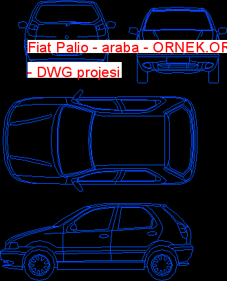 Fiat Palio - araba Autocad Çizimi
