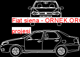 Fiat siena Autocad Çizimi