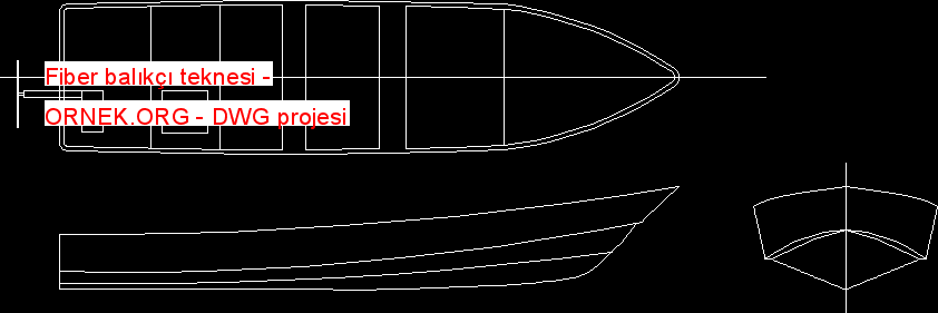 Fiber balıkçı teknesi Autocad Çizimi