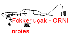 Fokker uçak Autocad Çizimi