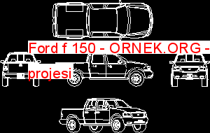 Ford f 150 Autocad Çizimi