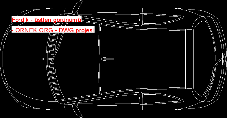 Ford k - üstten görünümü Autocad Çizimi