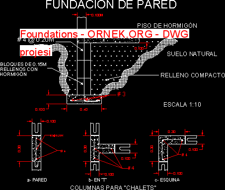 Foundations Autocad Çizimi