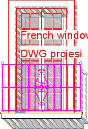 French window Autocad Çizimi