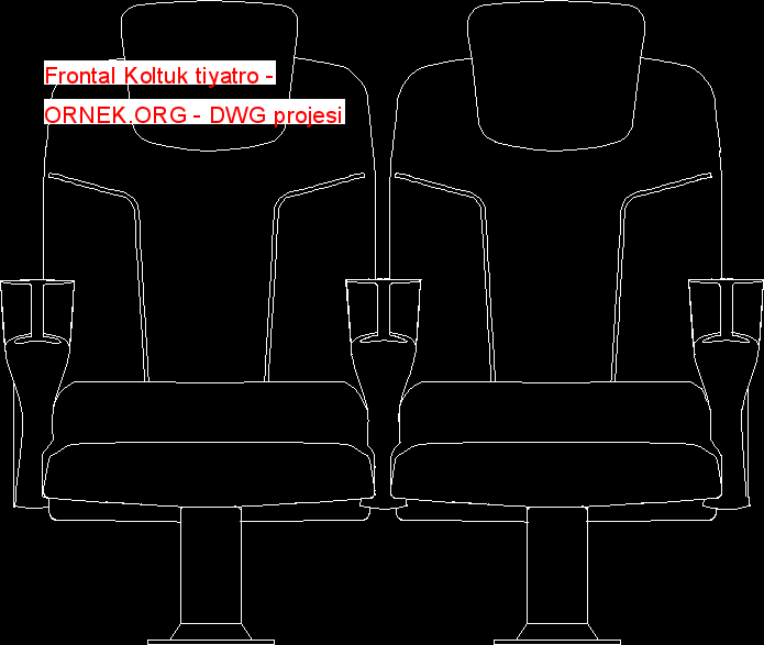 Frontal Koltuk tiyatro Autocad Çizimi