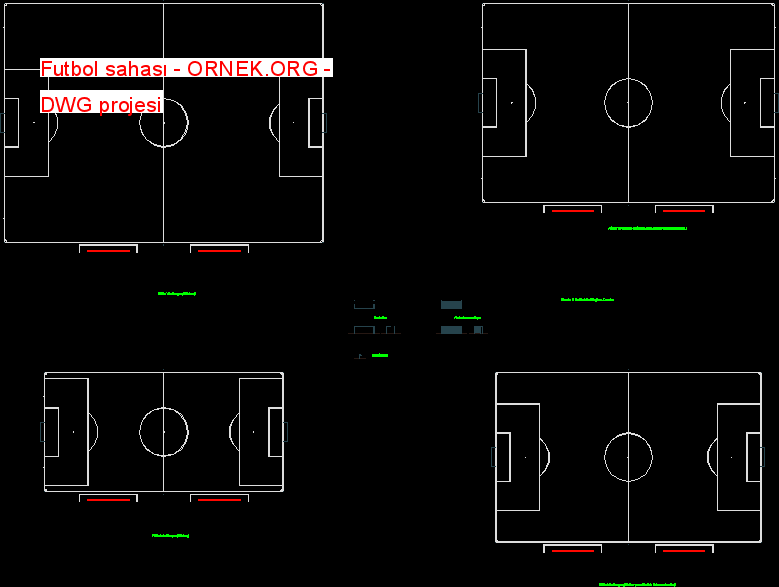 Futbol sahası Autocad Çizimi
