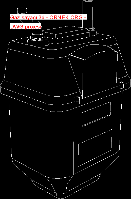 Gaz sayacı 3d Autocad Çizimi
