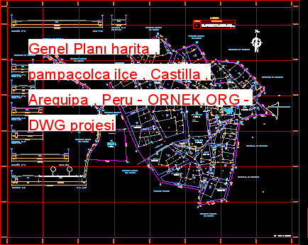 Genel Planı harita , pampacolca ilçe , Castilla , Arequipa , Peru