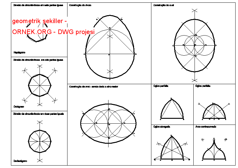 geometrik şekiller Autocad Çizimi