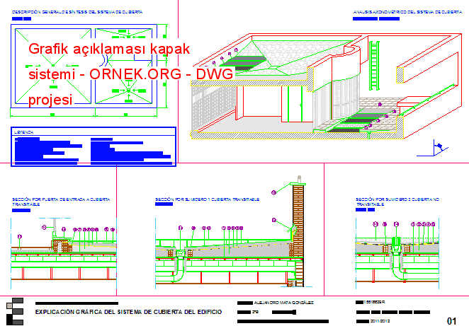 Grafik açıklaması kapak sistemi Autocad Çizimi