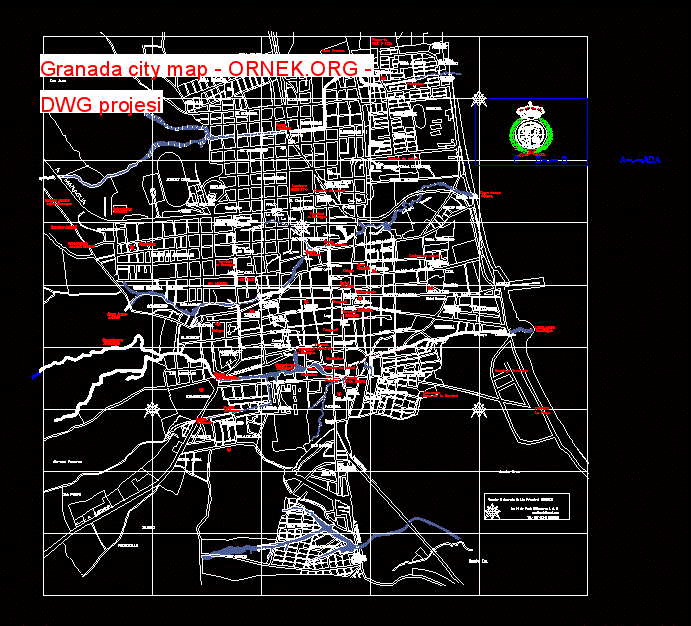 Granada city map Autocad Çizimi