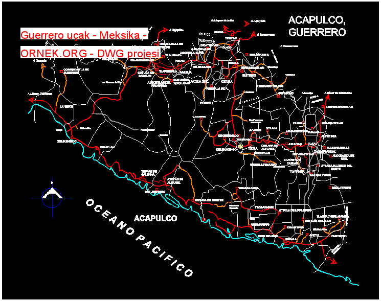 Guerrero uçak - Meksika Autocad Çizimi