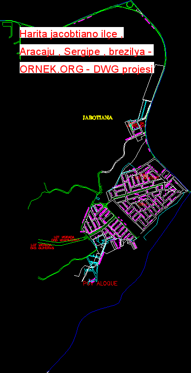 Harita jacobtiano ilçe , Aracaju , Sergipe , brezilya Autocad Çizimi