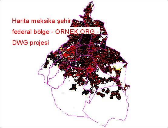Harita meksika şehir federal bölge Autocad Çizimi