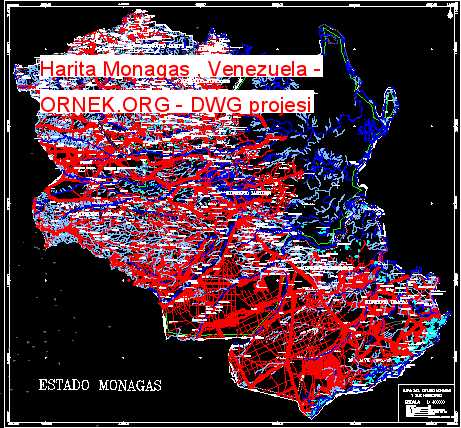 Harita Monagas , Venezuela Autocad Çizimi