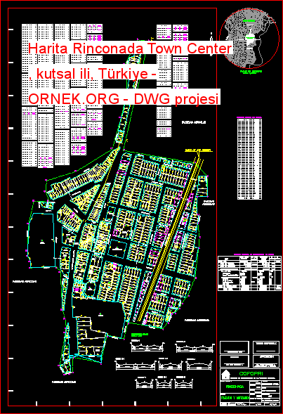 Harita Rinconada Town Center , kutsal ili, Türkiye Autocad Çizimi
