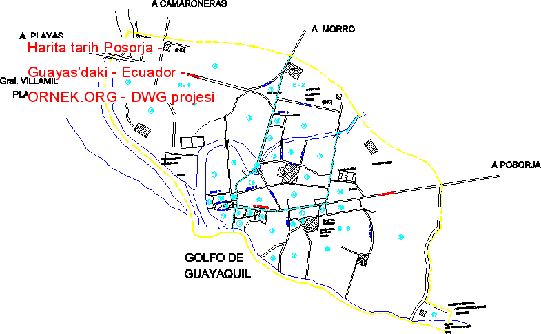 Harita tarih Posorja - Guayas'daki - Ecuador