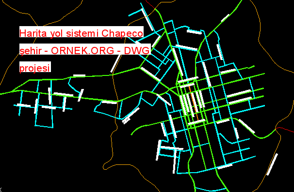 Harita yol sistemi Chapeco şehir