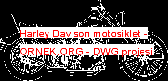 Harley Davison motosiklet Autocad Çizimi