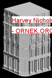 Harvey Nichols mağazası 3d Autocad Çizimi