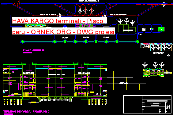 HAVA KARGO terminali - Pisco , peru Autocad Çizimi