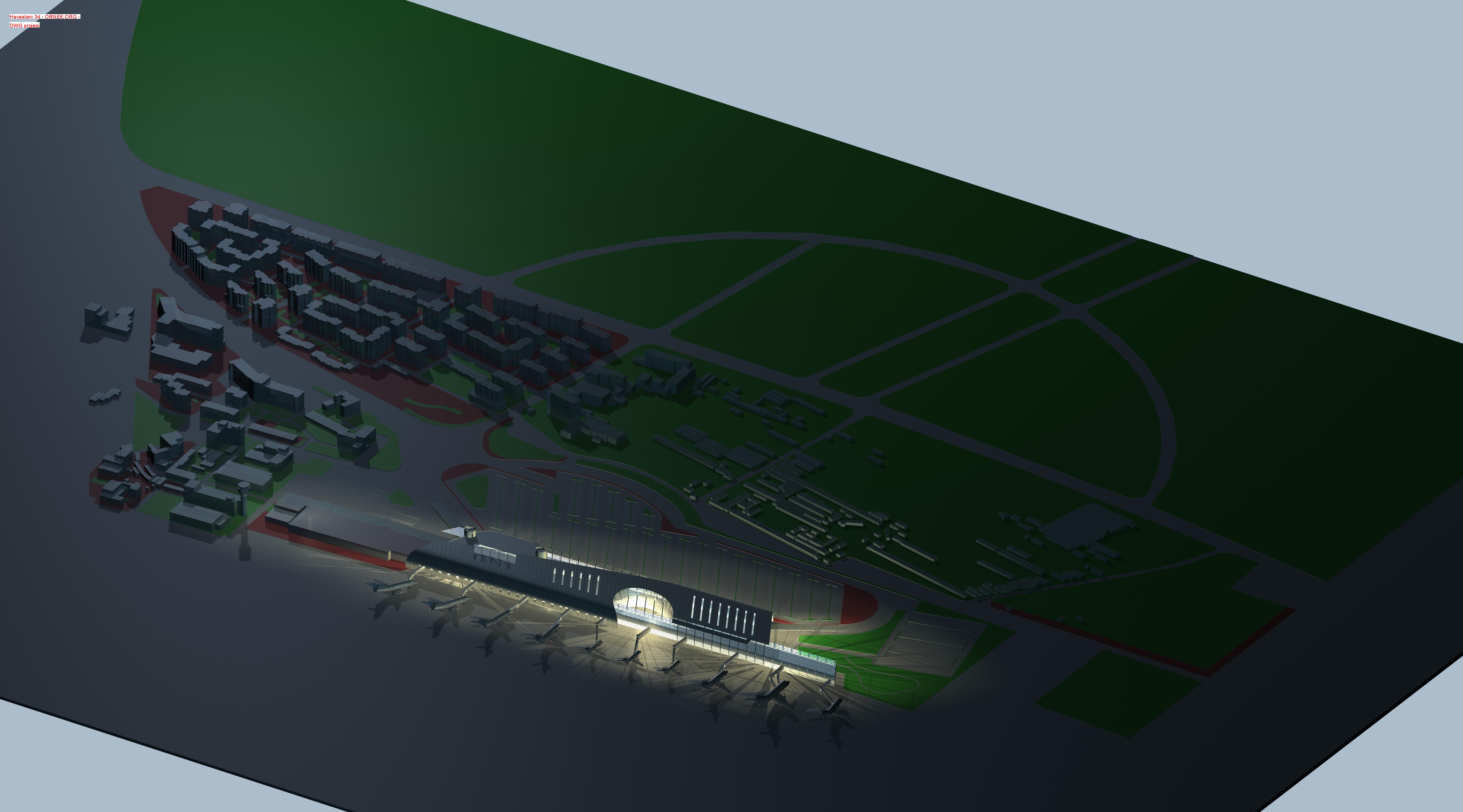 Havaalanı 3d Autocad Çizimi
