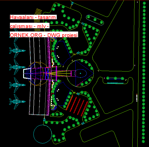Havaalanı - tasarım çalışması - mlv Autocad Çizimi