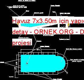 Havuz 7x3.50m için yapıcı detay