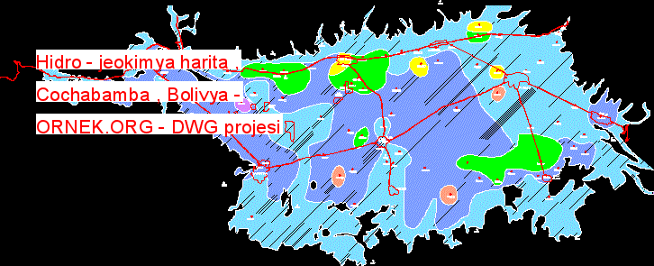 Hidro - jeokimya harita , Cochabamba , Bolivya Autocad Çizimi