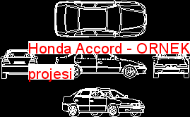 Honda Accord Autocad Çizimi