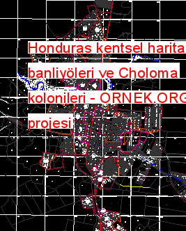 Honduras kentsel harita banliyöleri ve Choloma kolonileri