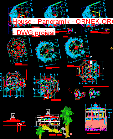 House - Panoramik Autocad Çizimi
