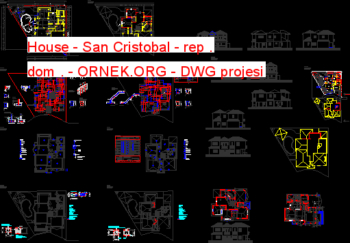 House - San Cristobal - rep . dom . Autocad Çizimi