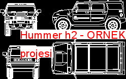 Hummer h2 Autocad Çizimi