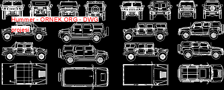 Hummer Autocad Çizimi