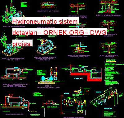 Hydroneumatic sistem detayları Autocad Çizimi