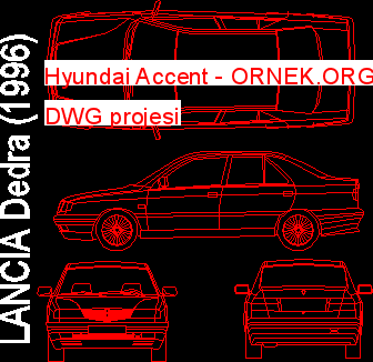 Hyundai Accent Autocad Çizimi